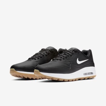 Nike Air Max 1 G - Férfi Golf Cipő - Fekete/Világos Barna/Fekete